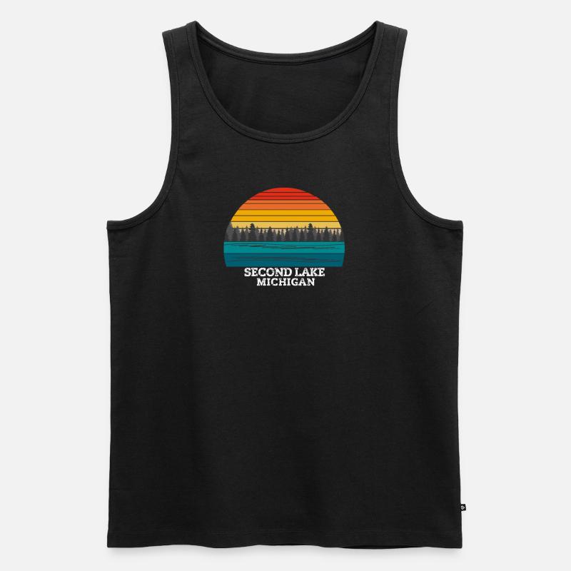 Second Lake Michigan - Männer Premium Bio Tank Top - Schwarz