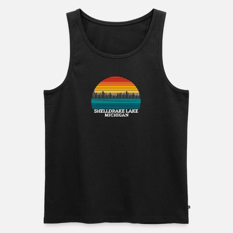 Shelldrake Lake Michigan - Männer Premium Bio Tank Top - Schwarz