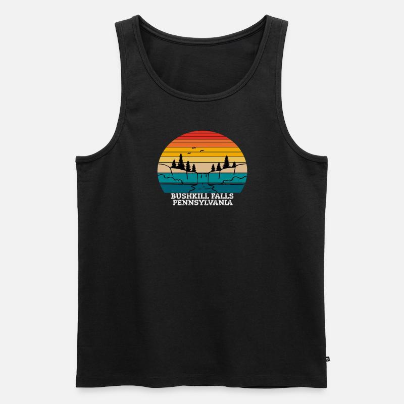 Bushkill Falls Pennsylvania - Männer Premium Bio Tank Top - Schwarz