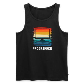 Retro Vintage Programmer Computer Programming - Männer Premium Bio Tank Top - Schwarz - Vorne - Michal (187cm)