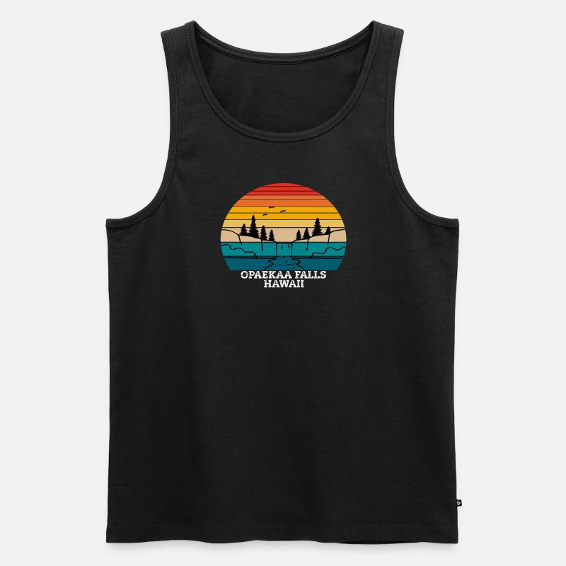 Opaekaa Falls Hawaii - Männer Premium Bio Tank Top - Schwarz