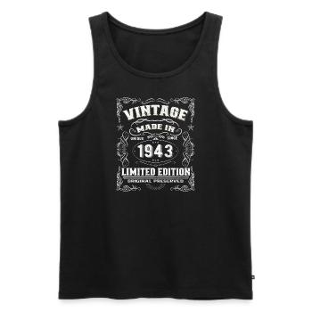 Retro vintage design for 80th birthday 1943 - Men's Premium Organic Tank Top - black - Front - Michal (187cm)