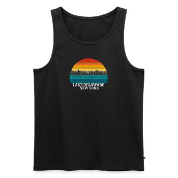 Lake Delaware New York - Männer Premium Bio Tank Top - Schwarz - Vorne - AI Model Male 178 light (178cm)