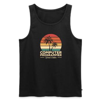 Retro Computerprogrammierer Sonderedition - Männer Premium Bio Tank Top - Schwarz - Vorne - Michal (187cm)