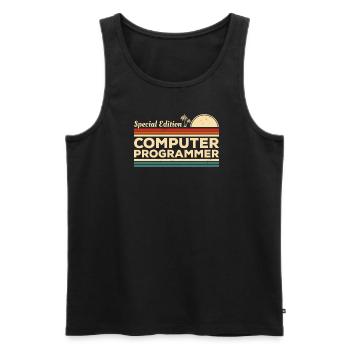 Retro Special Edition Computerprogrammierer - Männer Premium Bio Tank Top - Schwarz - Vorne - Michal (187cm)