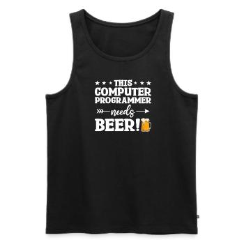 Dieser Computerprogrammierer braucht Bierprogrammierung - Männer Premium Bio Tank Top - Schwarz - Vorne - Michal (187cm)