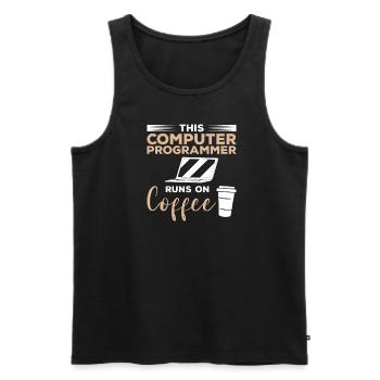Dieser Computerprogrammierer läuft auf Kaffee - Männer Premium Bio Tank Top - Schwarz - Vorne - Michal (187cm)