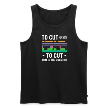Schneiden oder nicht schneiden, das ist der Fragen-Editor - Männer Premium Bio Tank Top - Schwarz - Vorne - Michal (187cm)