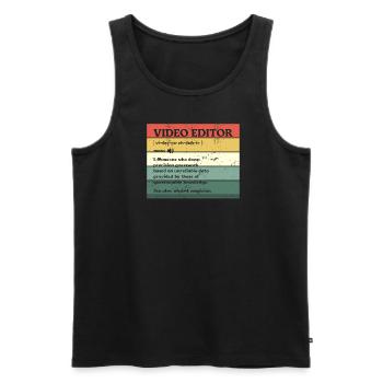 Video-Editor Jemand, der präzise Vermutungen anstellt - Männer Premium Bio Tank Top - Schwarz - Vorne - Michal (187cm)