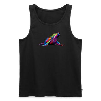 Bunte Pop Art Buckelwale Buckelwale - Männer Premium Bio Tank Top - Schwarz - Vorne - Michal (187cm)