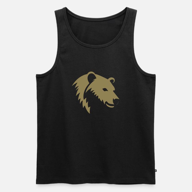 Bär Silhouette eines Eisbärkopfes - Männer Premium Bio Tank Top - Schwarz