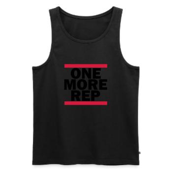 GYM, ONE MORE REPEAT - Männer Premium Bio Tank Top - Schwarz - Vorne - Michal (187cm)