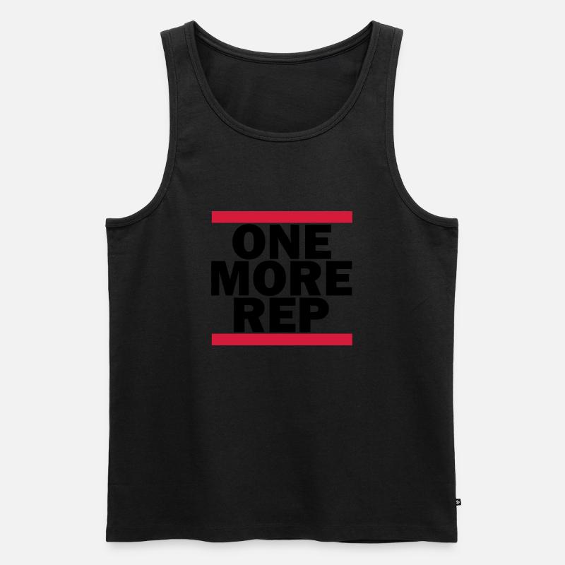 GYM, ONE MORE REPEAT - Männer Premium Bio Tank Top - Schwarz