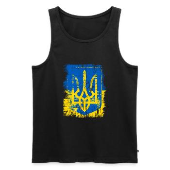 Ukraine - Men's Premium Organic Tank Top - black - Front - Michal (187cm)