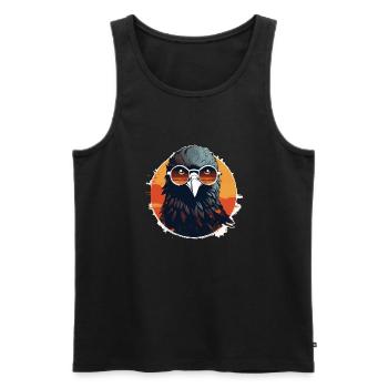 Eagle with sunglasses, falcon - Men's Premium Organic Tank Top - black - Front - Michal (187cm)