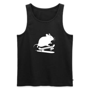 Minimalistischer Hamster Skateboard Skater - Männer Premium Bio Tank Top - Schwarz - Vorne - Michal (187cm)
