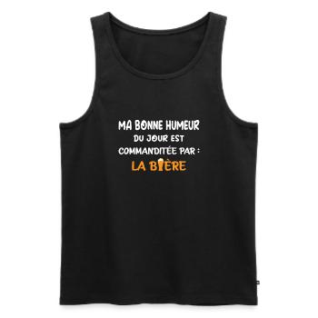 Ma bonne humeur est commanditée par la bière - Débardeur bio Premium Homme - noir - Devant - Michal (187cm)