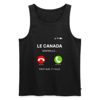 LE CANADA M'APPELLE FAUT QUE J'Y AILLE - Débardeur bio Premium Homme - noir - Devant - Michal (187cm)
