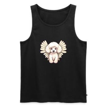 Süßer weißer Pudel mit Engel-Flügeln - - Männer Premium Bio Tank Top - Schwarz - Vorne - AI Model Male 178 light (178cm)