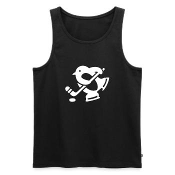 Penguin Hockey Hockey Silhouette Minimalist - Men's Premium Organic Tank Top - black - Front - AI Model Male 178 light (178cm)