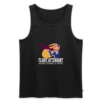 Flight Attendant Vacation Everywhere - Débardeur bio Premium Homme - noir - Devant - AI Model Male 178 light (178cm)