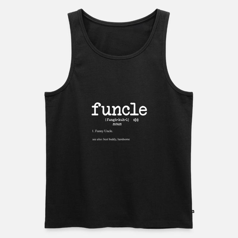 Funcle Funny Uncle - Männer Premium Bio Tank Top - Schwarz