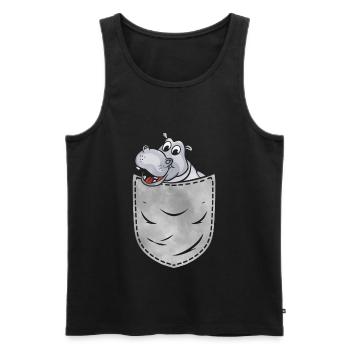 Nilpferd In Der Tasche Tier Brusttasche Nilpferd - Männer Premium Bio Tank Top - Schwarz - Vorne - AI Model Male 178 light (178cm)