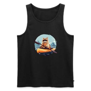 Kajakfahren, Kajakfahren, Paddeln, Paddeln - Männer Premium Bio Tank Top - Schwarz - Vorne - Michal (187cm)