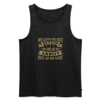 Wir lassen uns nicht hetzen Cess Spruch - Männer Premium Bio Tank Top - Schwarz - Vorne - Michal (187cm)