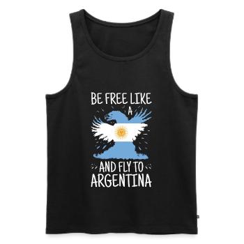 Argentine Drapeau Amérique du Sud Drapeau argentin - Débardeur bio Premium Homme - noir - Devant - Michal (187cm)