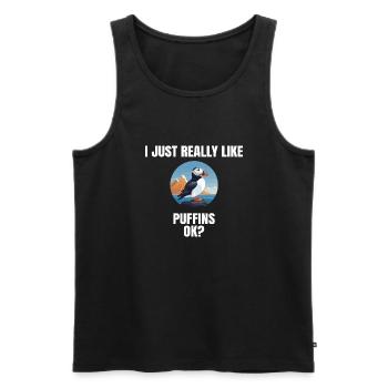 Papageientaucher Küstenvögel Papageientaucher - Männer Premium Bio Tank Top - Schwarz - Vorne - Michal (187cm)