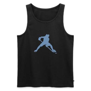 Frosch Eishockeyspieler Silhouette minimalistisch - Männer Premium Bio Tank Top - Schwarz - Vorne - AI Model Male 178 light (178cm)