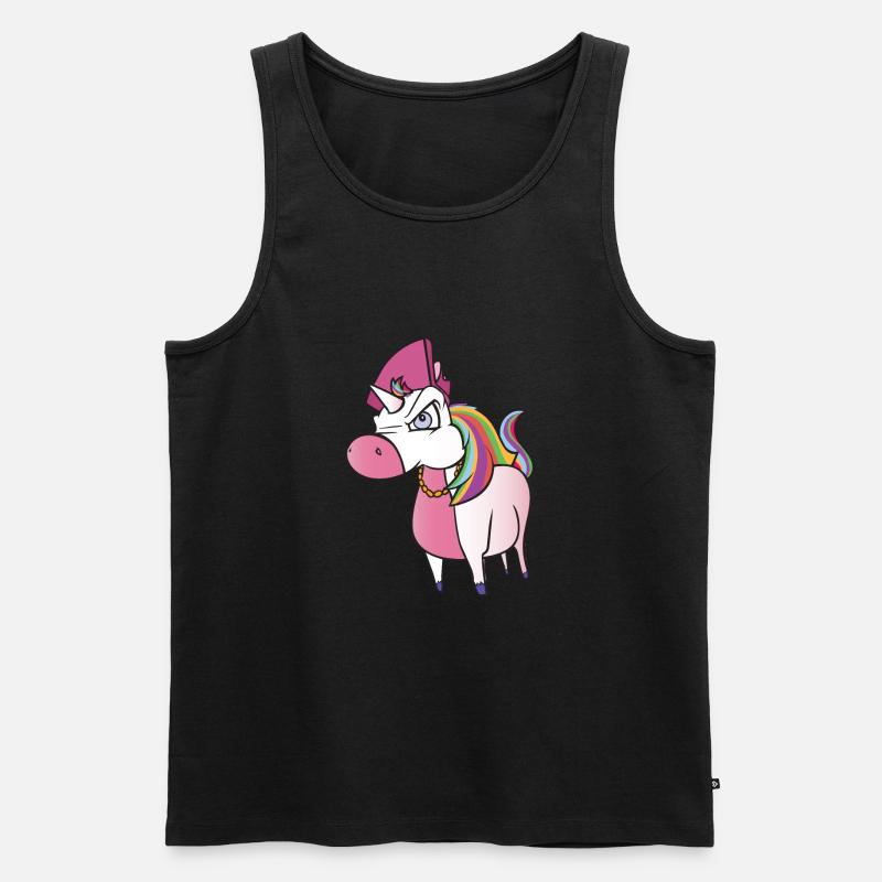 Wütendes Einhorn - Männer Premium Bio Tank Top - Schwarz