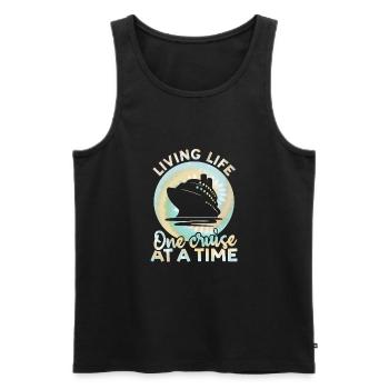 Living Life One Cruise At A Time Tie Dye Print - Men's Premium Organic Tank Top - black - Front - AI Model Male 178 light (178cm)