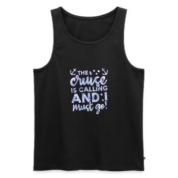 Die Kreuzfahrt ruft an und ich gehe Tie Dye Print - Männer Premium Bio Tank Top - Schwarz - Vorne - Michal (187cm)