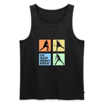 field hockey repeat hockey player retro - Men's Premium Organic Tank Top - black - Front - Michal (187cm)