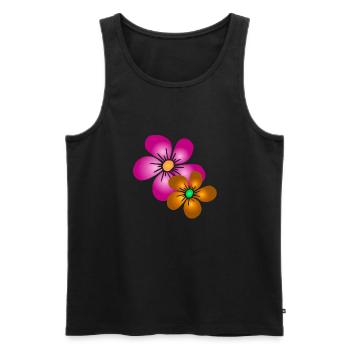 bouquet de fleurs coloré fleurs vrille florale floral - Débardeur bio Premium Homme - noir - Devant - Michal (187cm)