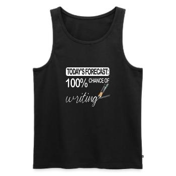 Auteur, Journaliste, Enseignant, Auteur, Créateur de contenu - Débardeur bio Premium Homme - noir - Devant - AI Model Male 178 light (178cm)