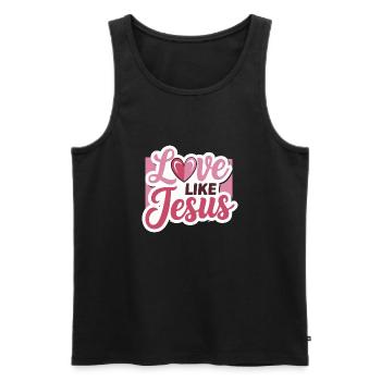 Love like Jesus - christliches Design Glaube Gott - Männer Premium Bio Tank Top - Schwarz - Vorne - AI Model Male 178 light (178cm)