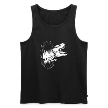 Dino DINOSAURIER GESCHENK T-REX JURASSIC DINOSAUR - Männer Premium Bio Tank Top - Schwarz - Vorne - AI Model Male 178 light (178cm)