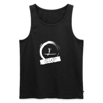 SUP - Männer Premium Bio Tank Top - Schwarz - Vorne - Michal (187cm)