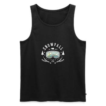 Wildnis - Abenteuer - Snowboard - Männer Premium Bio Tank Top - Schwarz - Vorne - Michal (187cm)