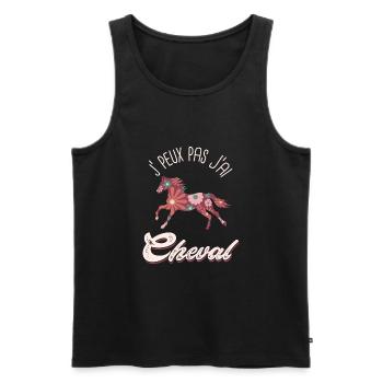 je peux pas j ai cheval Humour équitation - Débardeur bio Premium Homme - noir - Devant - Michal (187cm)
