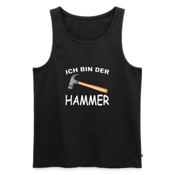 Ich bin der Hammer, lustiges Werkzeug Humor Design - Männer Premium Bio Tank Top - Schwarz - Vorne - Michal (187cm)
