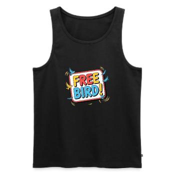 Free Bird - frei wie ein Vogel - Men's Premium Organic Tank Top - black - Front - AI Model Male 178 light (178cm)