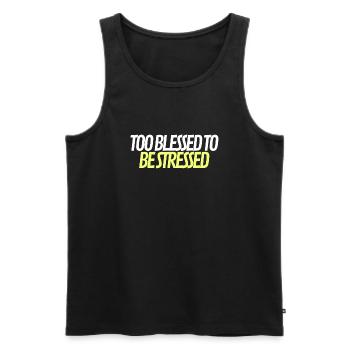 no stress - Männer Premium Bio Tank Top - Schwarz - Vorne - Michal (187cm)