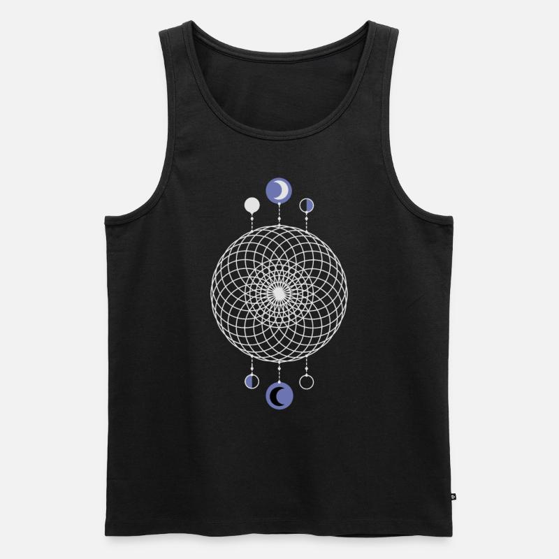 Geometrisches Muster Mondphasen - Männer Premium Bio Tank Top - Schwarz