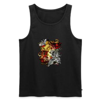 Fourth Mix - Men's Premium Organic Tank Top - black - Front - AI Model Male 178 light (178cm)