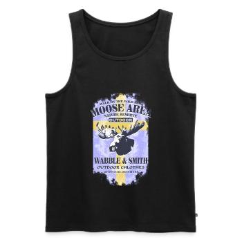 Moose Land - Sweden Vintage Flag - Men's Premium Organic Tank Top - black - Front - Michal (187cm)