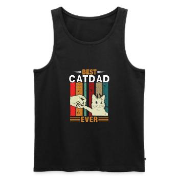 MEILLEUR PÈRE DE CHAT JAMAIS Katen Papa Vatertag Geschenk - Débardeur bio Premium Homme - noir - Devant - Michal (187cm)